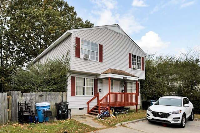 view of front of property with cooling unit