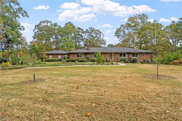 ranch-style house with a front yard