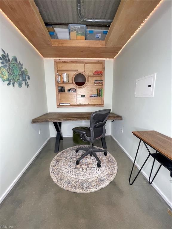 office space with built in desk