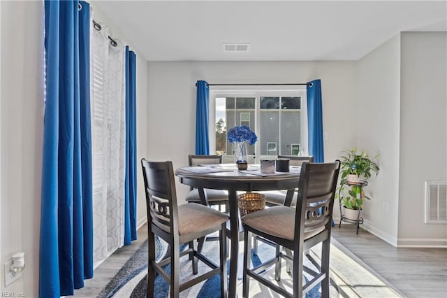 dining area featuring wood-type flooring