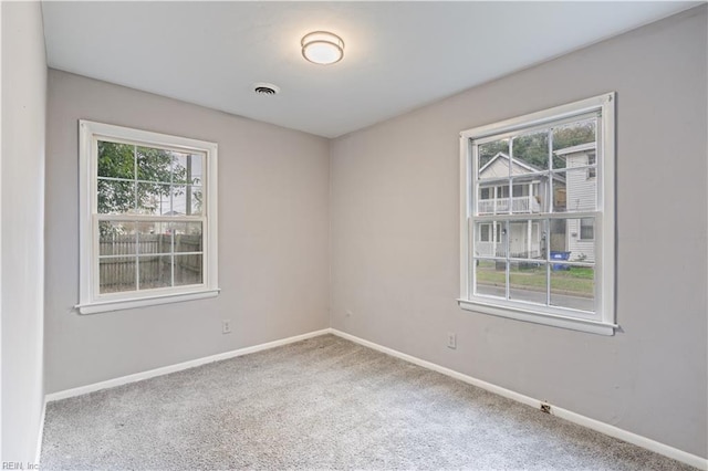 carpeted empty room with a wealth of natural light