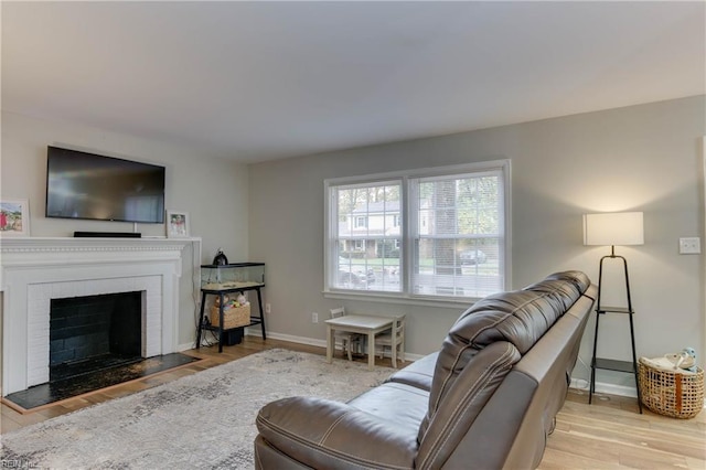 living room featuring light hardwood / wood-style floors