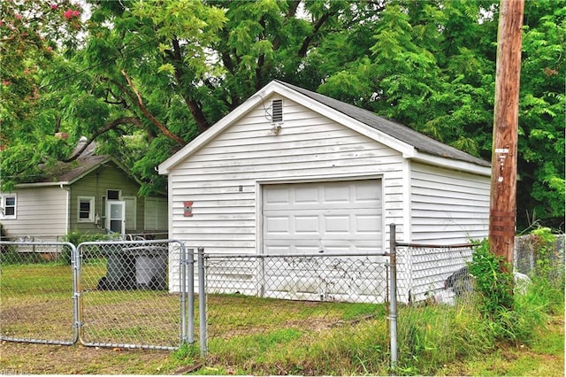 view of garage