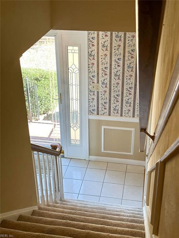 view of tiled foyer