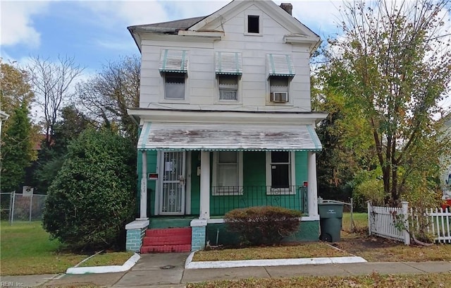 view of front of home with cooling unit