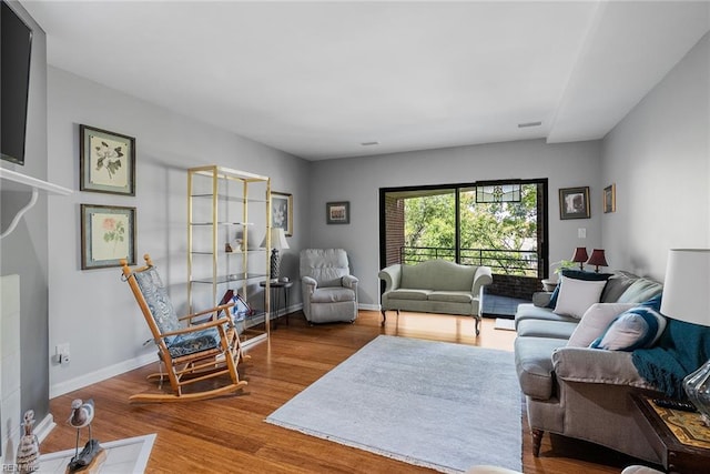 living room featuring hardwood / wood-style flooring