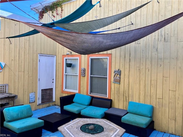 view of patio featuring an outdoor hangout area