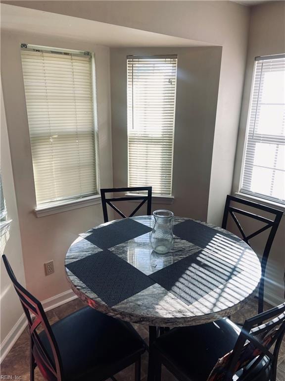 view of tiled dining area