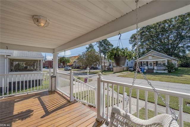 deck with a porch