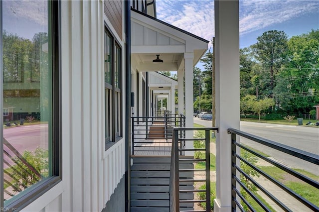 balcony featuring a porch