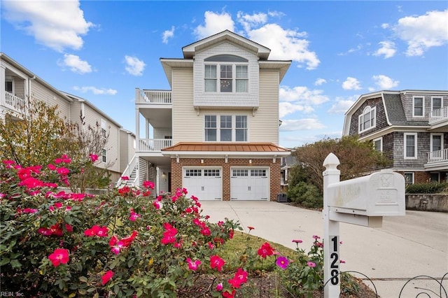 view of front property with a garage