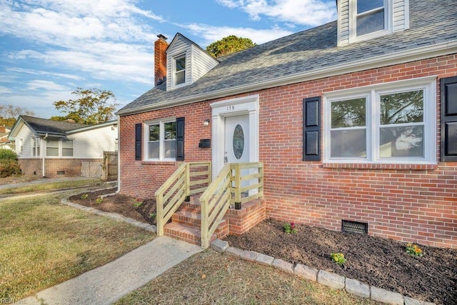 view of front of home with a front yard