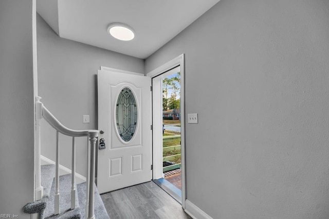 entrance foyer featuring light hardwood / wood-style floors