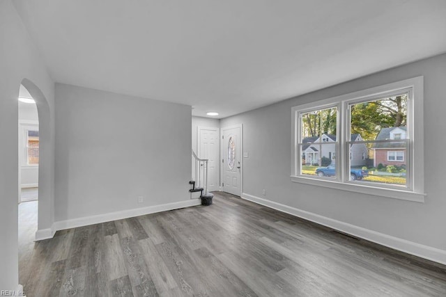 spare room featuring hardwood / wood-style flooring