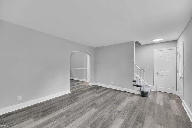 interior space with hardwood / wood-style flooring