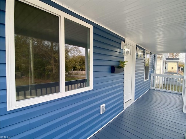 deck with covered porch