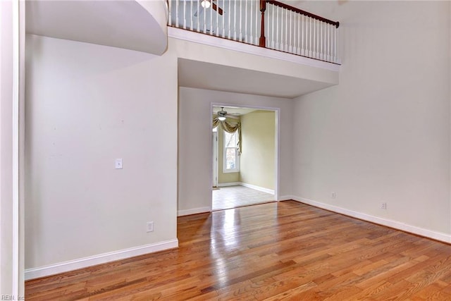 spare room featuring light hardwood / wood-style floors