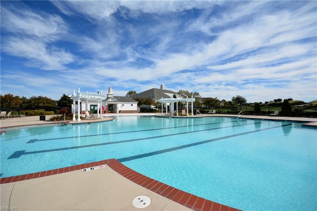 view of pool featuring a pergola