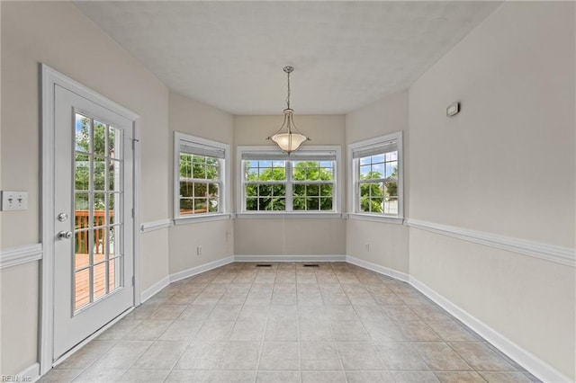 view of unfurnished sunroom