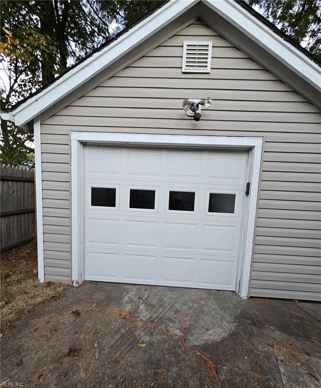 view of garage