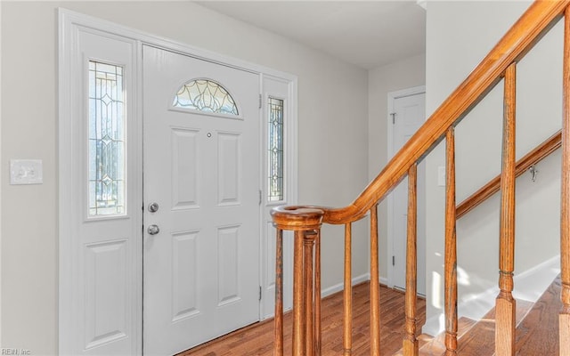 entrance foyer featuring light wood-type flooring