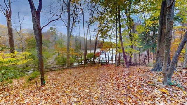 view of yard with a water view