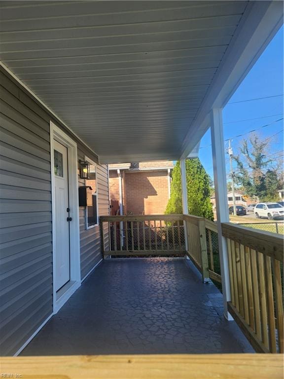 wooden deck with covered porch