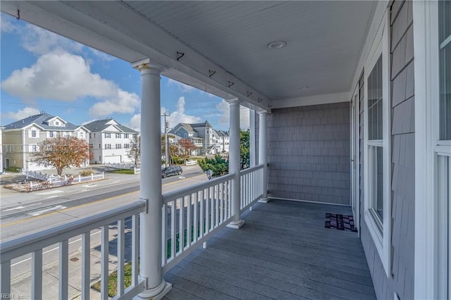 balcony featuring a porch