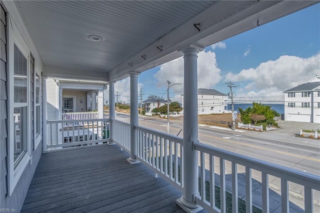 deck with a porch