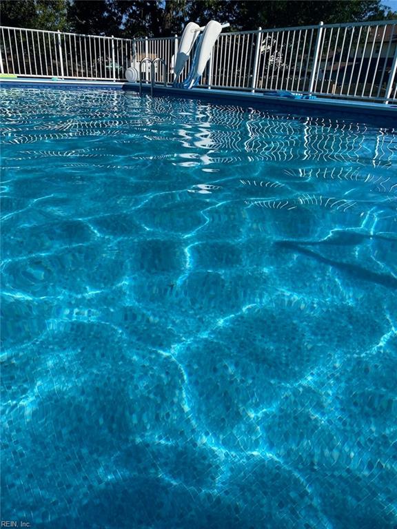 view of swimming pool with a water slide