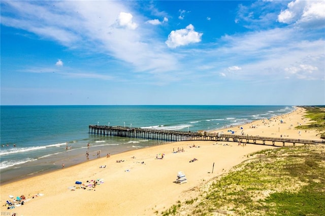 water view featuring a beach view