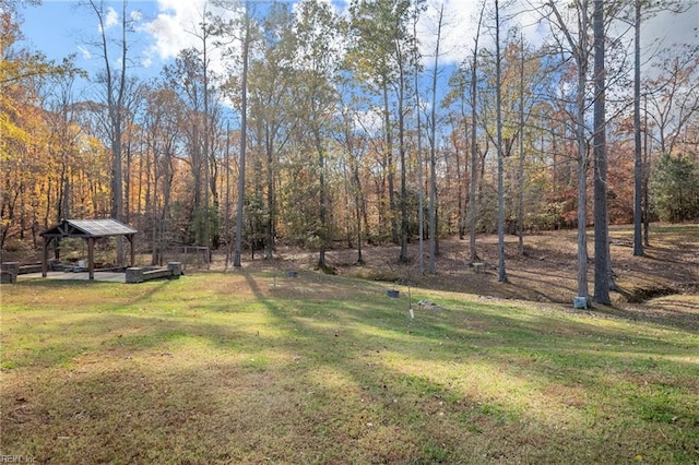 view of yard with a gazebo