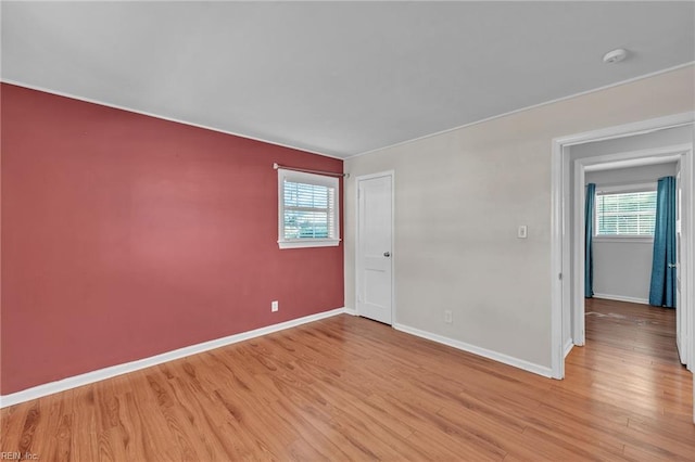 empty room featuring light hardwood / wood-style flooring