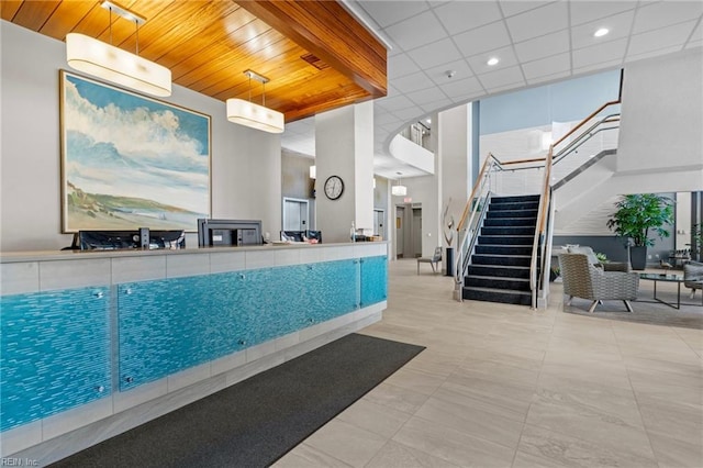 reception area featuring a pool