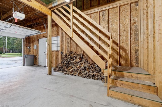 view of unfinished attic