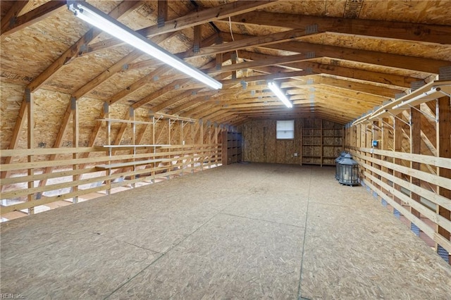 view of unfinished attic