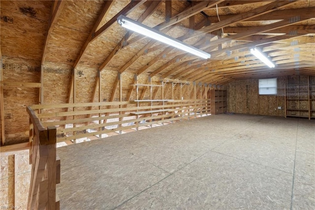 view of unfinished attic