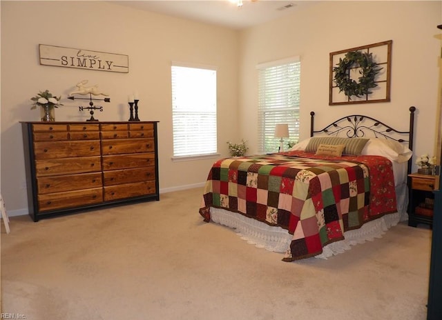 bedroom featuring carpet