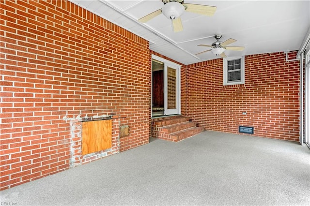 view of patio / terrace featuring ceiling fan