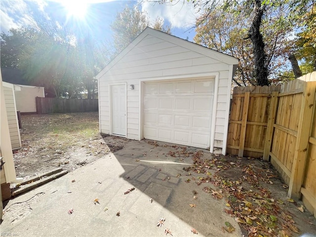 view of garage