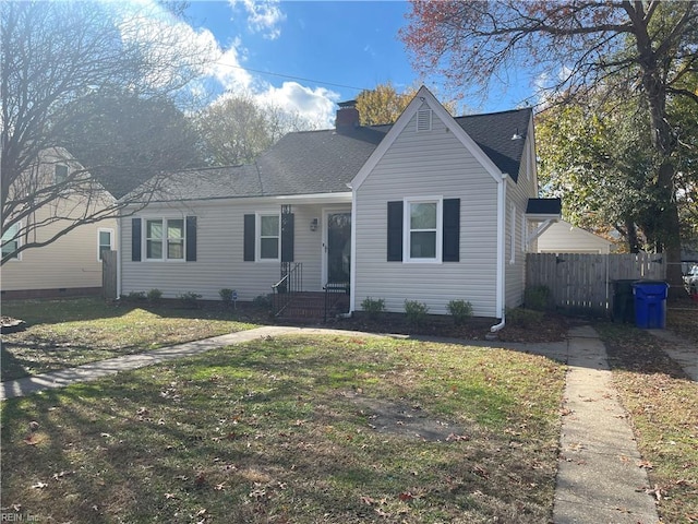 view of front of house with a front yard