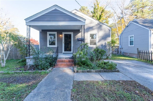 view of bungalow-style home