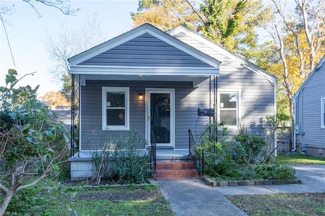 bungalow-style house featuring a porch