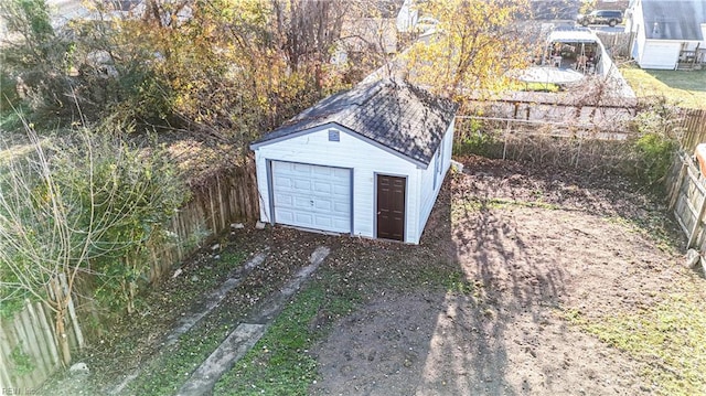 view of outdoor structure with a garage