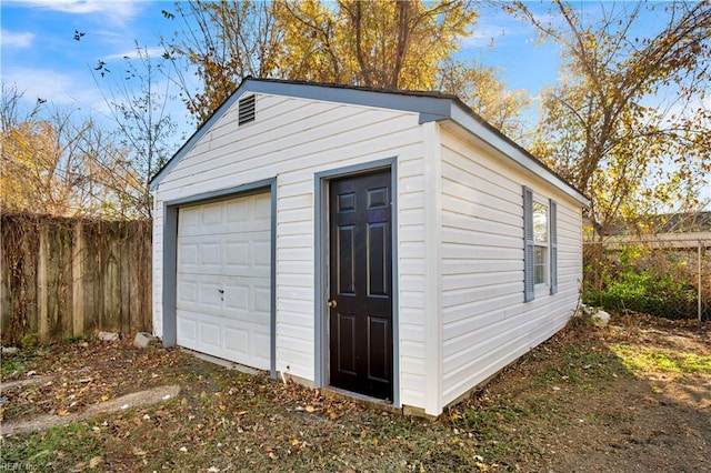 view of garage