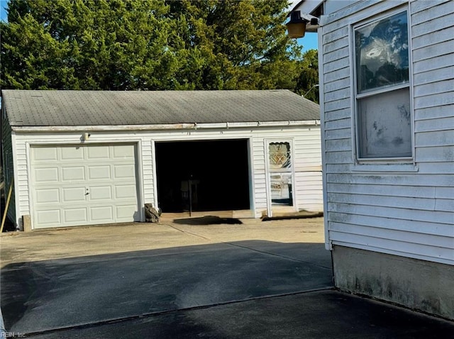 view of garage