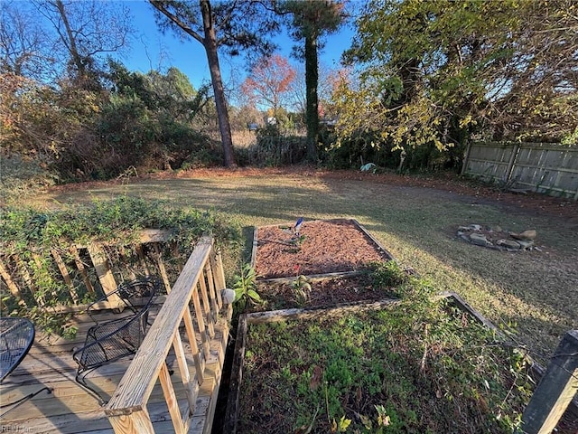 view of yard featuring a deck