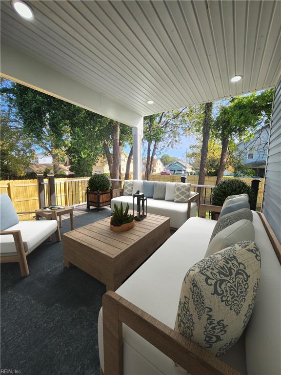 view of patio featuring an outdoor living space