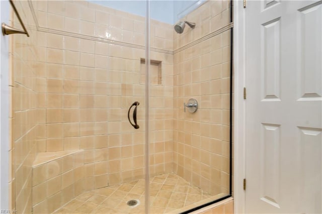 bathroom featuring walk in shower