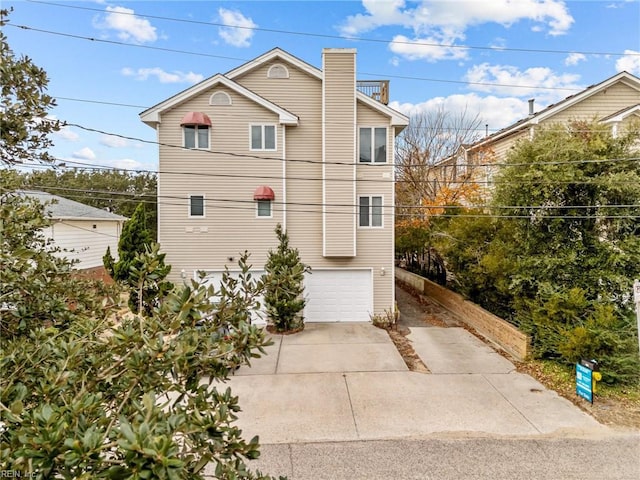 view of front of home with a garage